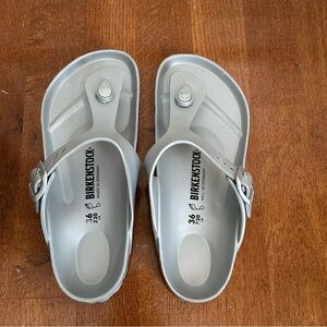 Women Birkenstock Silver Sandals Size 36